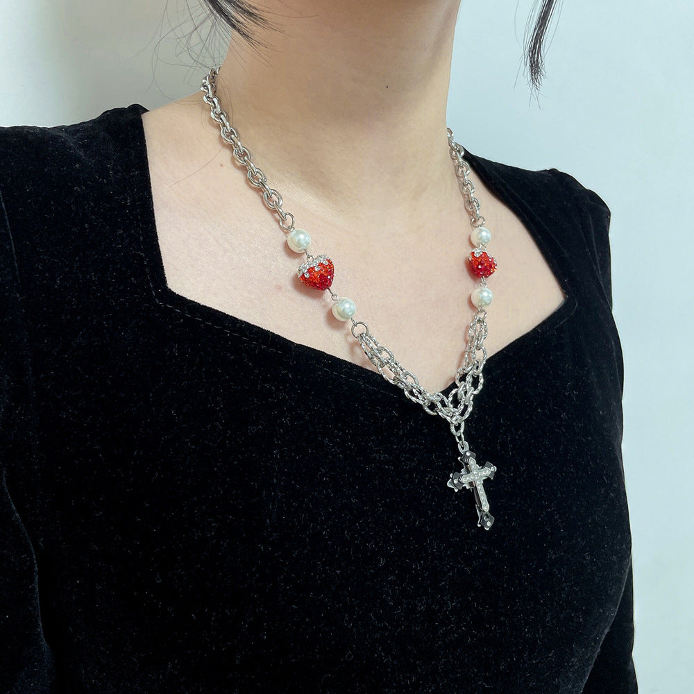 Green Red Heart Necklace