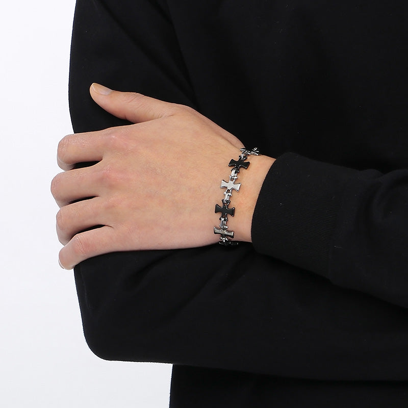 Steel Patch Bracelet and Necklace set 18k