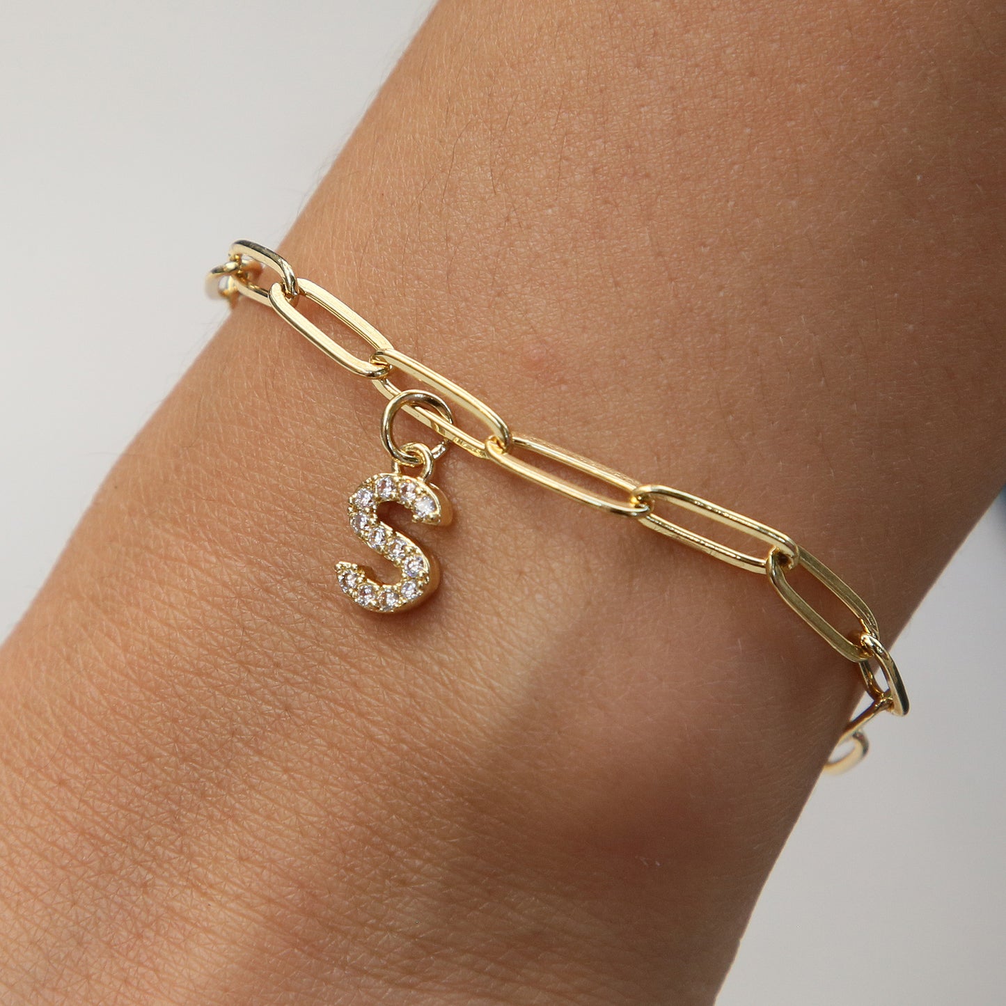 Custom Diamond Paperclip Chain Bracelet