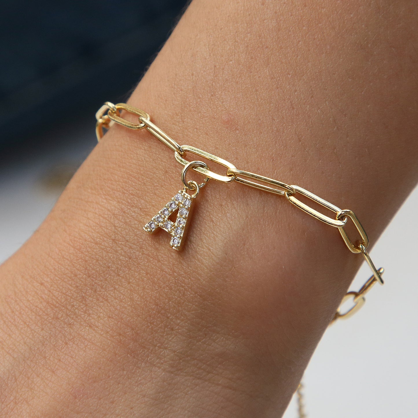 Custom Diamond Paperclip Chain Bracelet