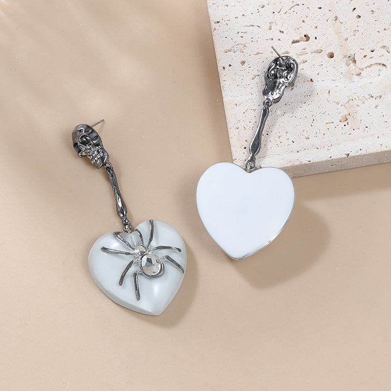 Spider Skull Drop Earrings