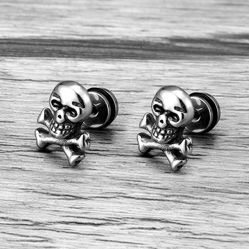 Vintage Skull Ear Studs