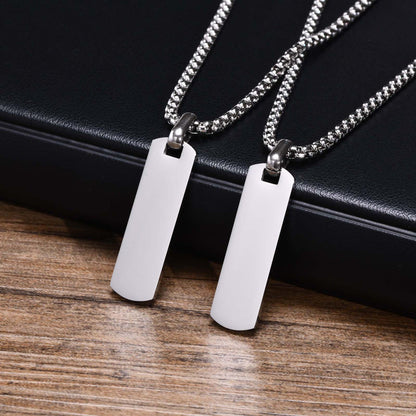 Minimalist Men's Square Necklace 18k
