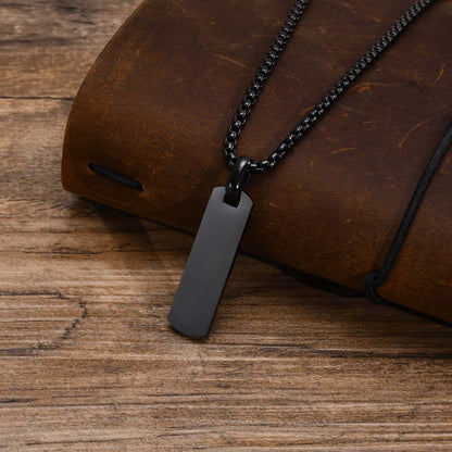 Minimalist Men's Square Necklace 18k