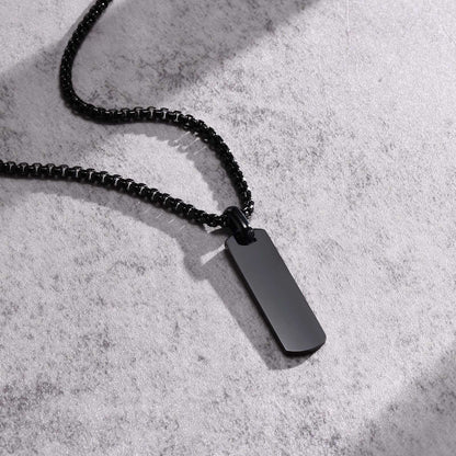 Minimalist Men's Square Necklace 18k