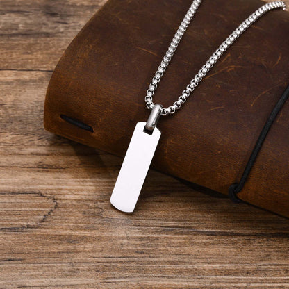 Minimalist Men's Square Necklace 18k