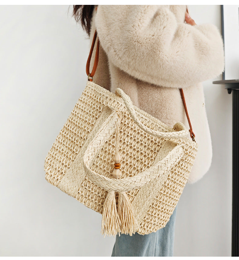 Square Zipper Straw Bag