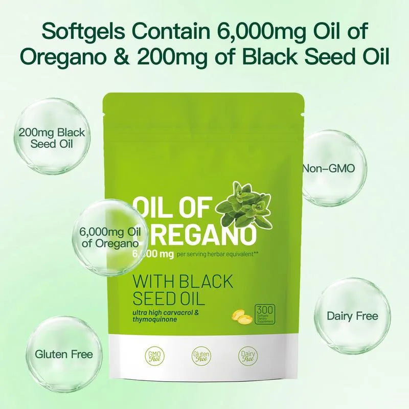 Organic Oregano Oil Capsules with Black Seed