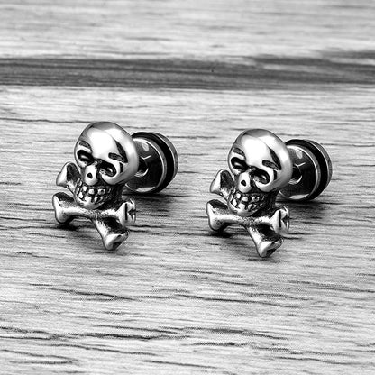 Vintage Skull Ear Studs